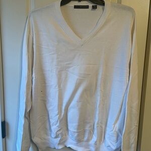Greg Norman Collection Men's White V-Neck Sweater